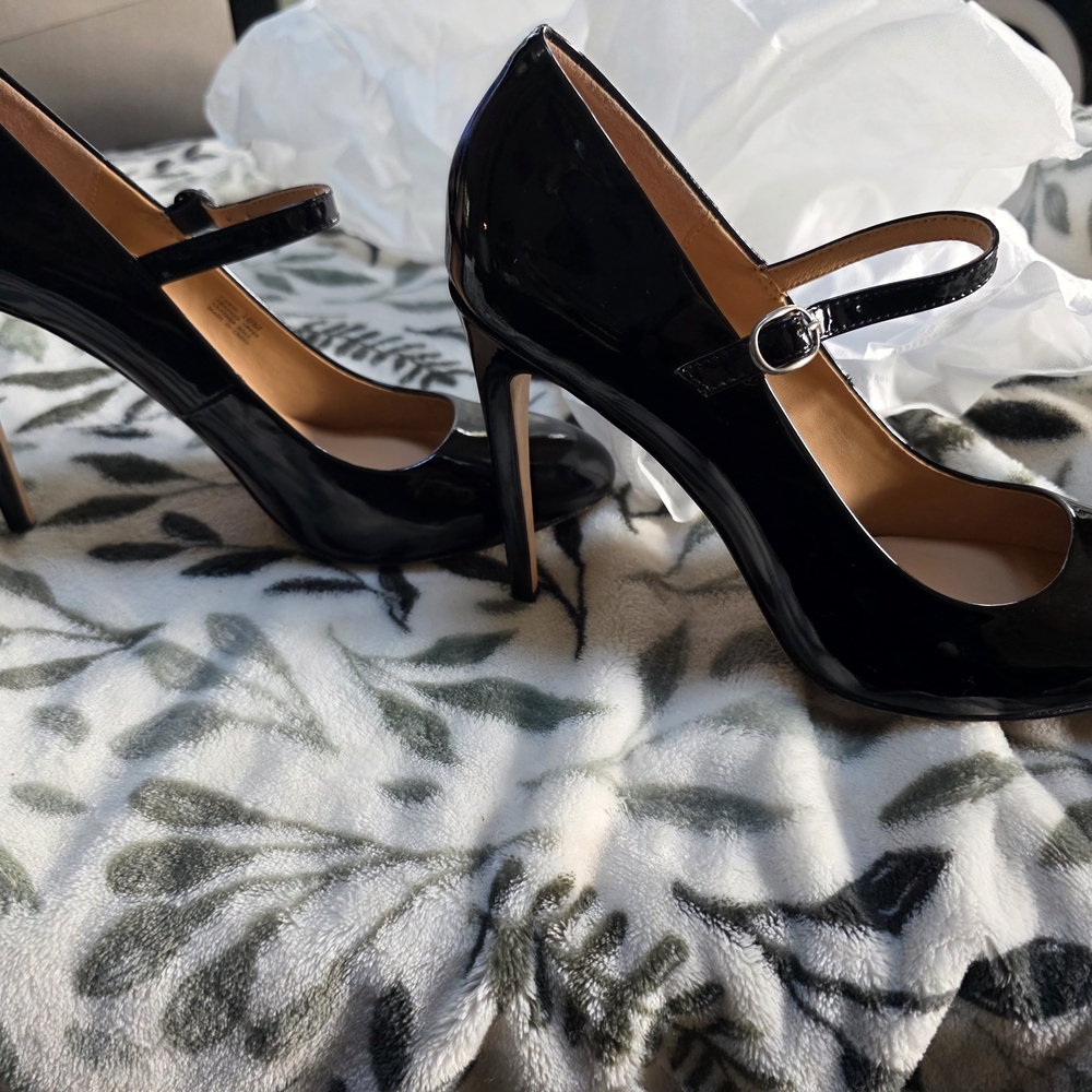 Halston Heritage Black Patent Mary Jane Heels